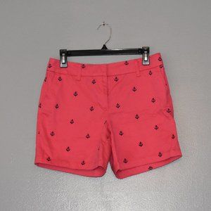 Bright Pink Shorts with Navy Anchors